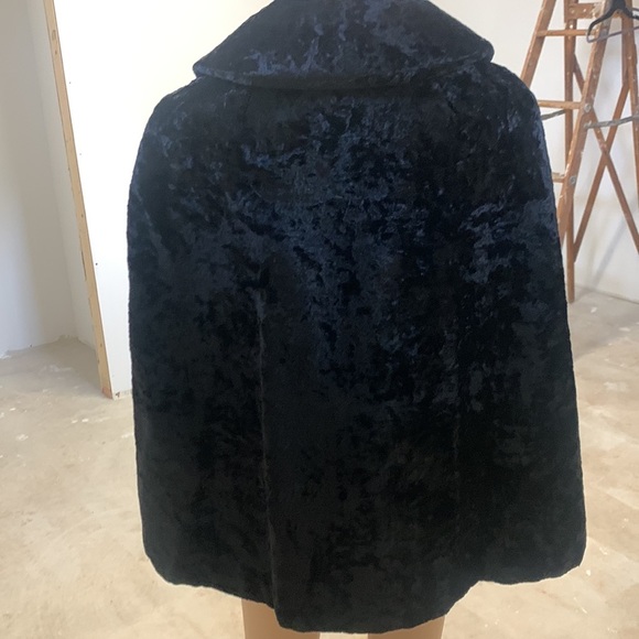 Vintage Niccolini Black Crushed Velvet Cape Women’s S Dramatic Statement - Picture 12 of 17